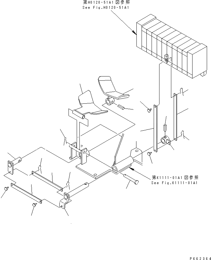 Схема запчастей Komatsu PC08UU-1-A - ОСНОВН. УПРАВЛ-Е (OFFSET ПЕДАЛЬ УПРАВЛ-Я) (/) КАБИНА ОПЕРАТОРА И СИСТЕМА УПРАВЛЕНИЯ