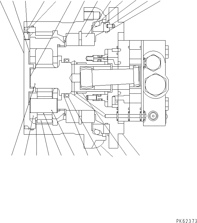 Схема запчастей Komatsu PC08UU-1-A - МОТОР ХОДА (ВНУТР. ЧАСТИ) (/) НИЖНЯЯ ГИДРОЛИНИЯ И ЛИНИЯ ХОДА