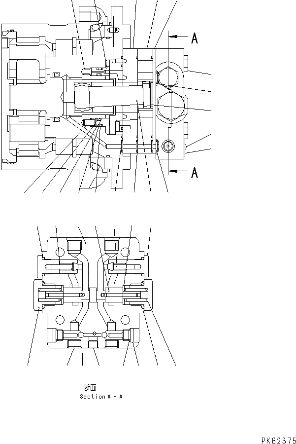 Схема запчастей Komatsu PC08UU-1-A - МОТОР ХОДА (ВНУТР. ЧАСТИ) (/) НИЖНЯЯ ГИДРОЛИНИЯ И ЛИНИЯ ХОДА