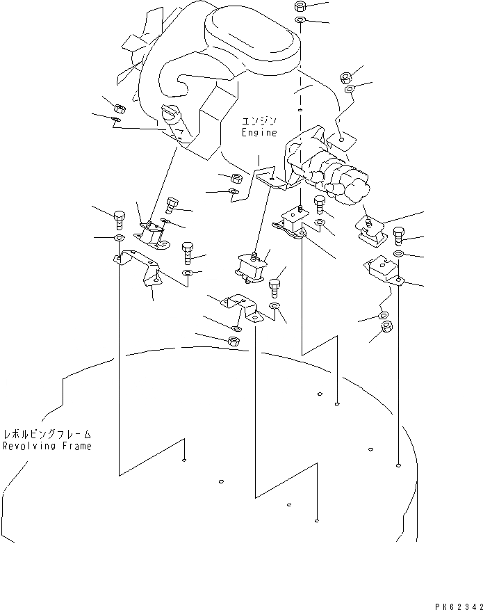 Схема запчастей Komatsu PC08UU-1 - КРЕПЛЕНИЕ ДВИГАТЕЛЯ (КРЕПЛЕНИЕ) КОМПОНЕНТЫ ДВИГАТЕЛЯ