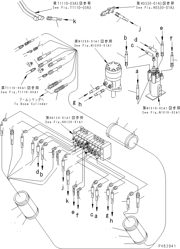 Схема запчастей Komatsu PC08UU-1 - ЛИНИЯ АКТУАТОРА (ДЛЯ МОЛОТА РУКОЯТЬ) ГИДРАВЛИКА