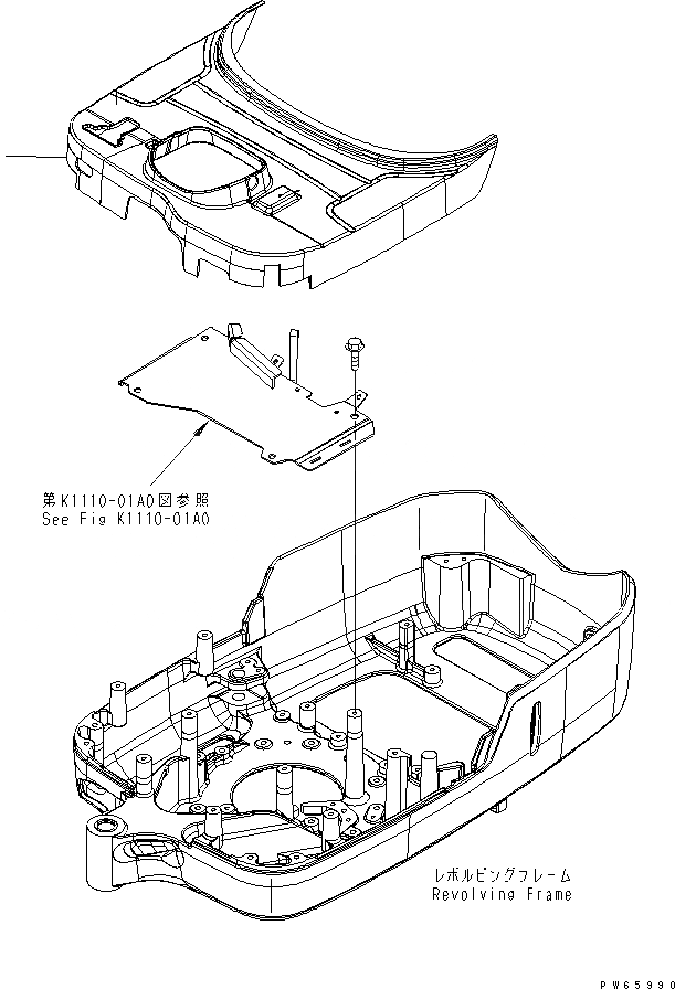 Схема запчастей Komatsu PC09-1 - ПОКРЫТИЕ ПОЛА(ДЛЯ НАВЕСН. ОБОРУД.) (TOPS) КАБИНА ОПЕРАТОРА И СИСТЕМА УПРАВЛЕНИЯ