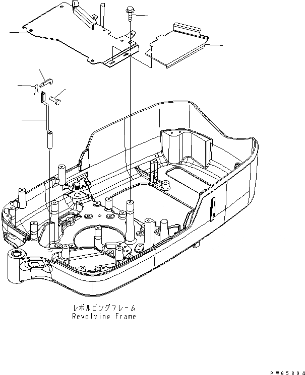 Схема запчастей Komatsu PC09-1 - ПОЛ КАБИНЫ И ПОВОРОТН. БЛОКИР. ПАЛЕЦ КАБИНА ОПЕРАТОРА И СИСТЕМА УПРАВЛЕНИЯ