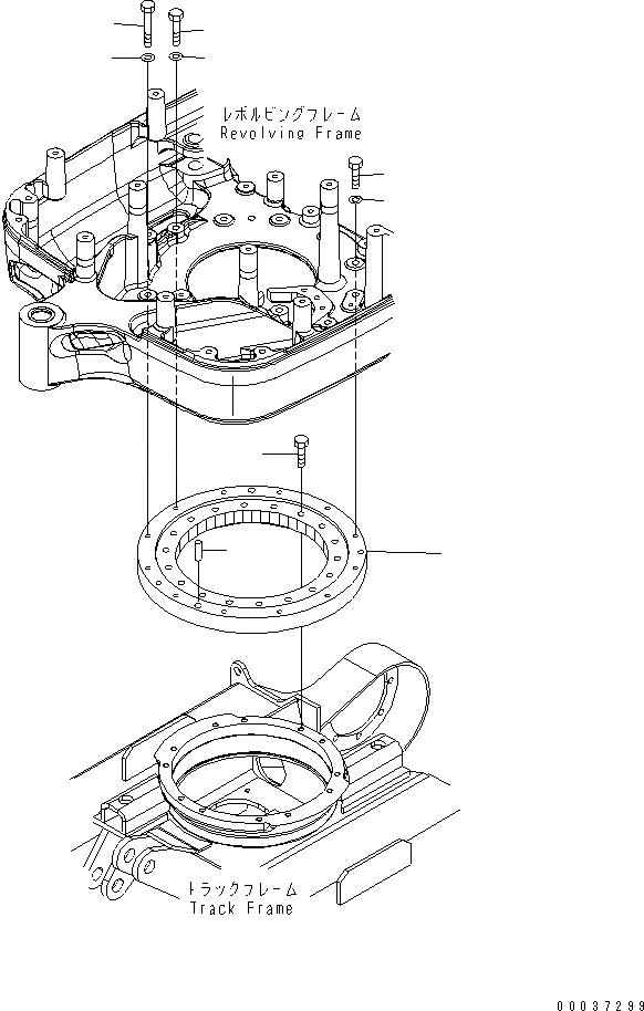 Схема запчастей Komatsu PC09-1 - ПОВОРОТН. КРУГ ПОВОРОТН. КРУГ И КОМПОНЕНТЫ