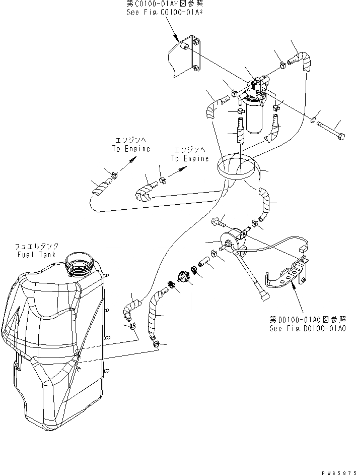 Схема запчастей Komatsu PC09-1-A - ТОПЛИВН. БАК. (ТОПЛИВОПРОВОД.) ТОПЛИВН. БАК. AND КОМПОНЕНТЫ