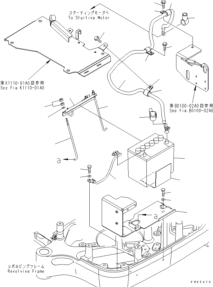 Схема запчастей Komatsu PC09-1-A - АККУМУЛЯТОР И ЭЛЕКТРОПРОВОДКА ЭЛЕКТРИКА