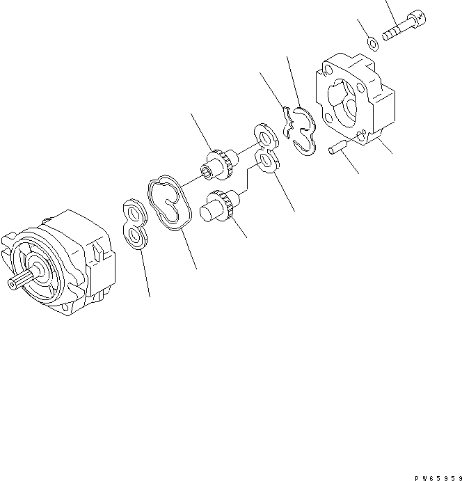 Схема запчастей Komatsu PC09-1-A - ГИДР. НАСОС. (/) (ВНУТР. ЧАСТИ) ОСНОВН. КОМПОНЕНТЫ И РЕМКОМПЛЕКТЫ