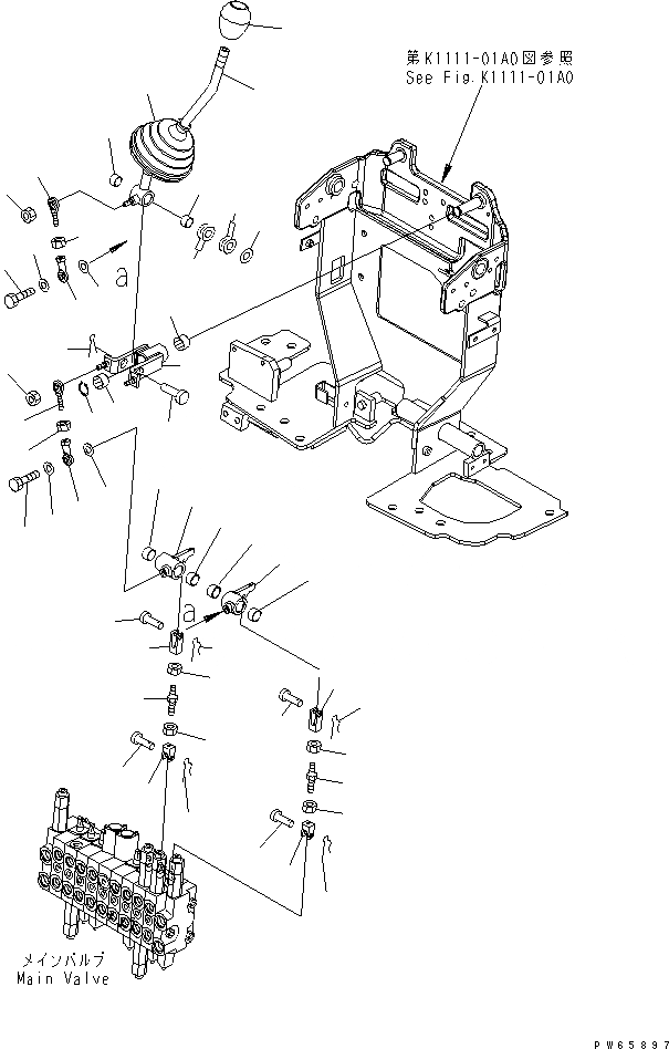 Схема запчастей Komatsu PC09-1-B - ОСНОВН. РЫЧАГ УПРАВЛ-Я (ПОВОРОТН. И РУКОЯТЬ) КАБИНА ОПЕРАТОРА И СИСТЕМА УПРАВЛЕНИЯ