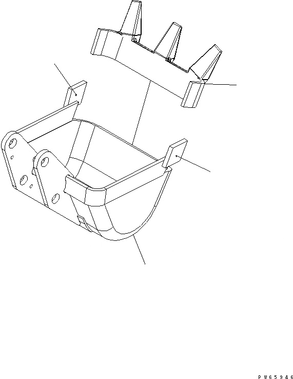 Схема запчастей Komatsu PC09-1-B - КОВШ (.M) ШИР. MM (ГИДРОМОЛОТ РУКОЯТЬ СПЕЦ-Я.) РАБОЧЕЕ ОБОРУДОВАНИЕ