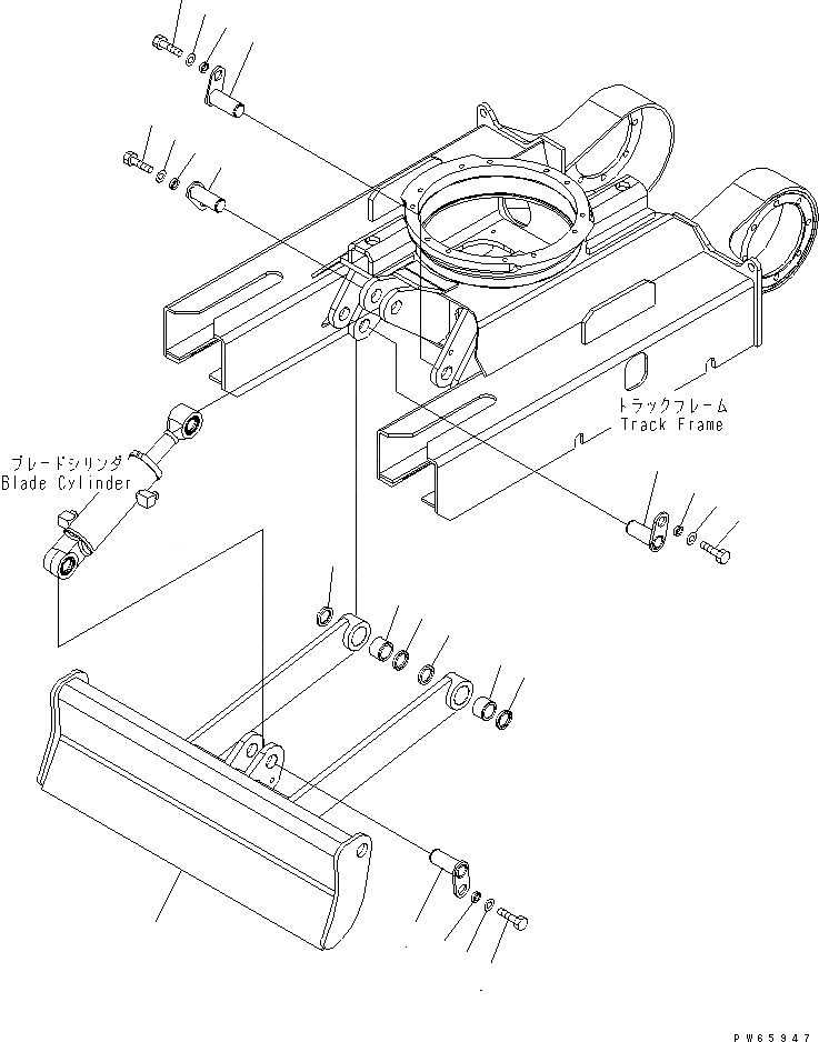 Схема запчастей Komatsu PC09-1-B - ОТВАЛ (ФИКС. GAUGE СПЕЦ-Я.) РАБОЧЕЕ ОБОРУДОВАНИЕ