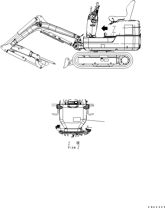 Схема запчастей Komatsu PC09-1-B - ПЛАСТИНА (ГИДРОМОЛОТ РУКОЯТЬ) (ЯПОН.) МАРКИРОВКА