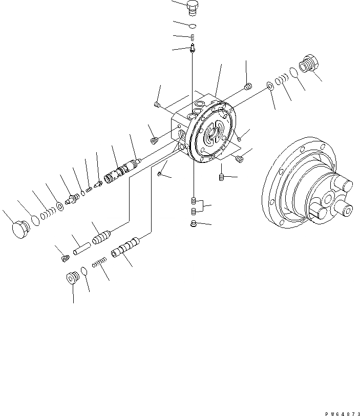 Схема запчастей Komatsu PC09-1-B - МОТОР ХОДА (/) (ВНУТР. ЧАСТИ) ОСНОВН. КОМПОНЕНТЫ И РЕМКОМПЛЕКТЫ