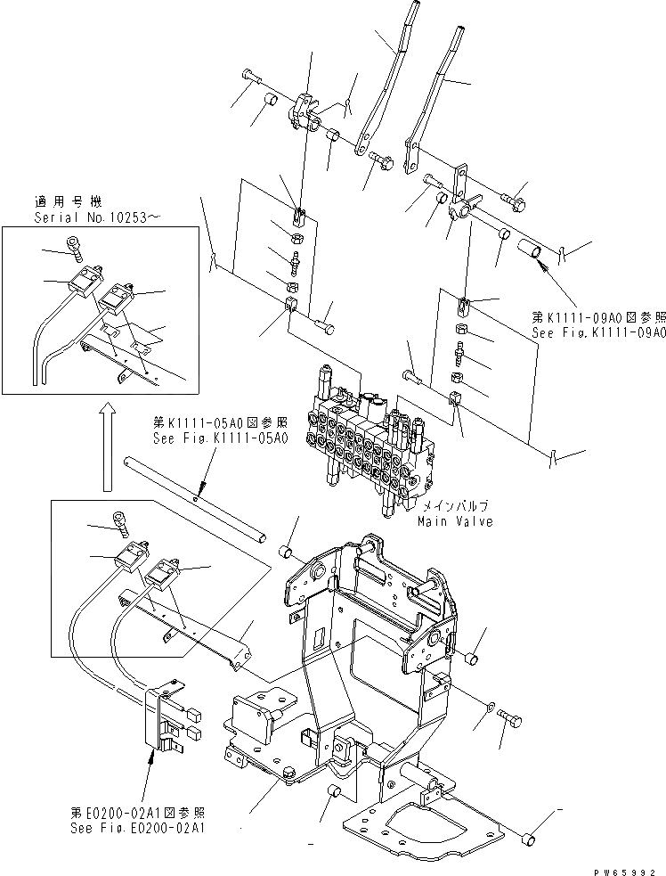 Схема запчастей Komatsu PC09-1 - ОСНОВН. РЫЧАГ УПРАВЛ-Я (КОРПУС И ХОД) (С СИГНАЛ ХОДА) КАБИНА ОПЕРАТОРА И СИСТЕМА УПРАВЛЕНИЯ