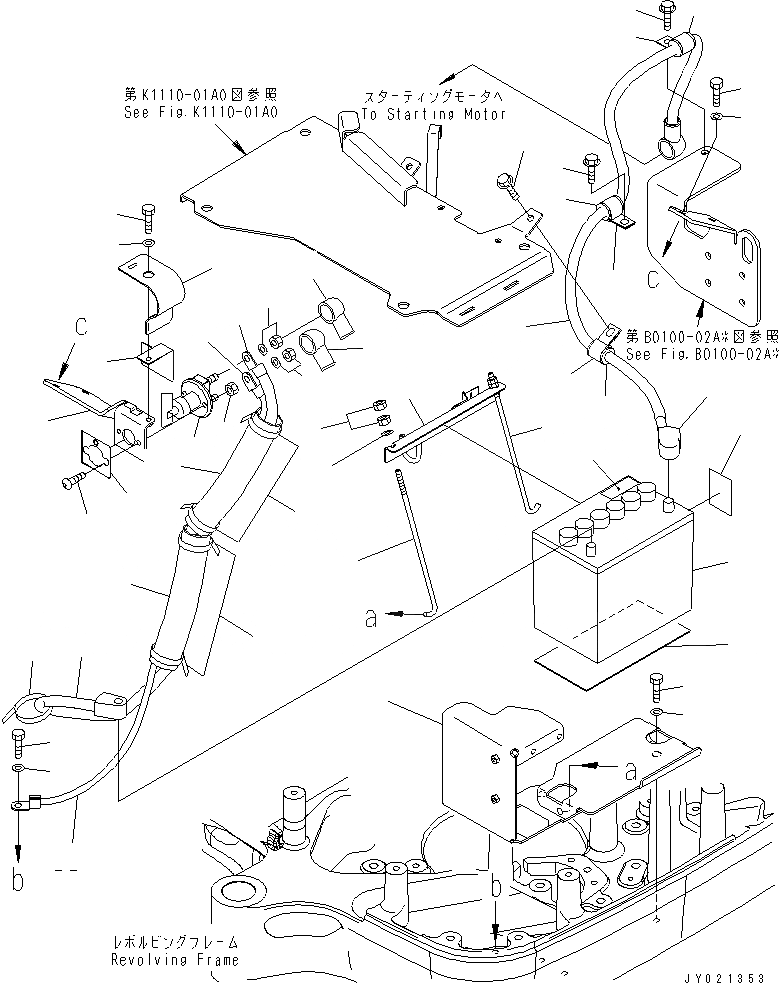 Схема запчастей Komatsu PC09-1 - АККУМУЛЯТОР И ЭЛЕКТРОПРОВОДКА (С DISCONNECT ПЕРЕКЛЮЧАТЕЛЬ) (ДЛЯ KUE)(№8-) ЭЛЕКТРИКА