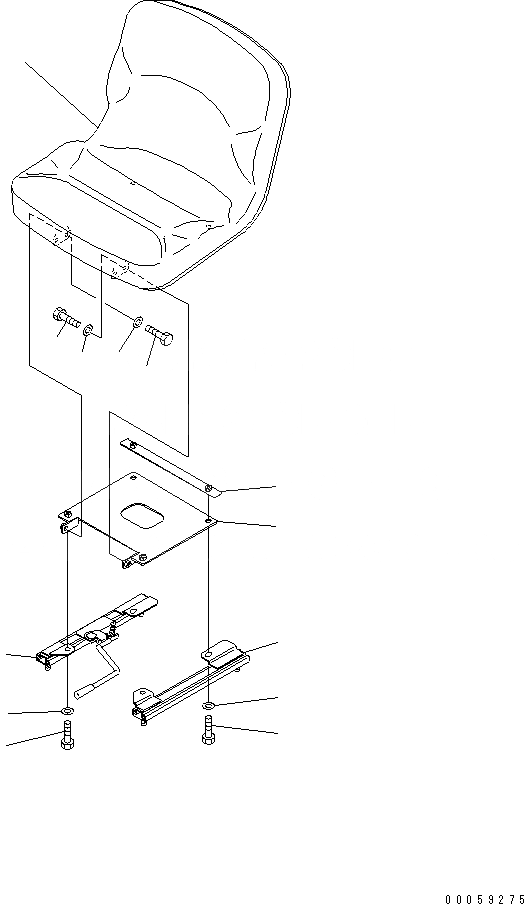 Схема запчастей Komatsu PC09-1 - СИДЕНЬЕ ОПЕРАТОРА (SLIDE ТИП) (ВНУТР. ЧАСТИ) ОСНОВН. КОМПОНЕНТЫ И РЕМКОМПЛЕКТЫ