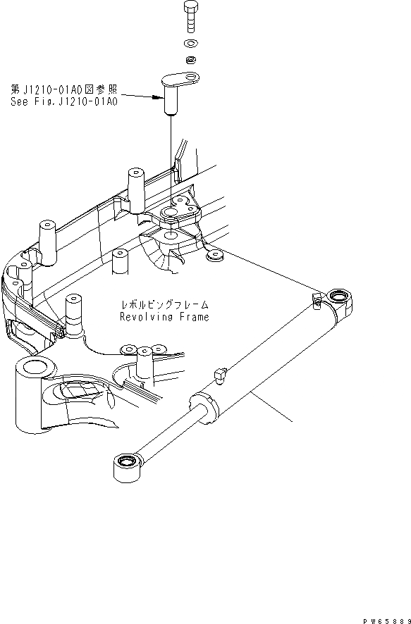 Схема запчастей Komatsu PC09-1 - ЦИЛИНДР ПОВОРОТА СТРЕЛЫ (TOPS) ОСНОВНАЯ РАМА И ЕЕ ЧАСТИ