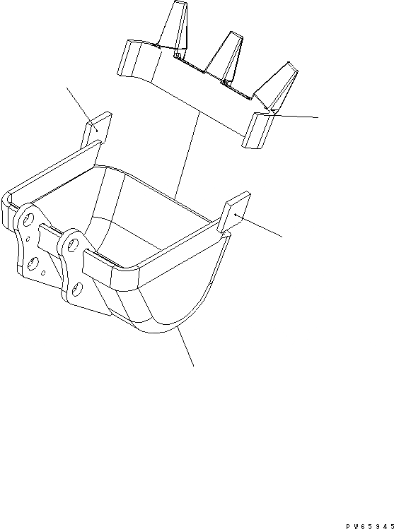 Схема запчастей Komatsu PC09-1 - КОВШ (.M) ШИР. MM РАБОЧЕЕ ОБОРУДОВАНИЕ