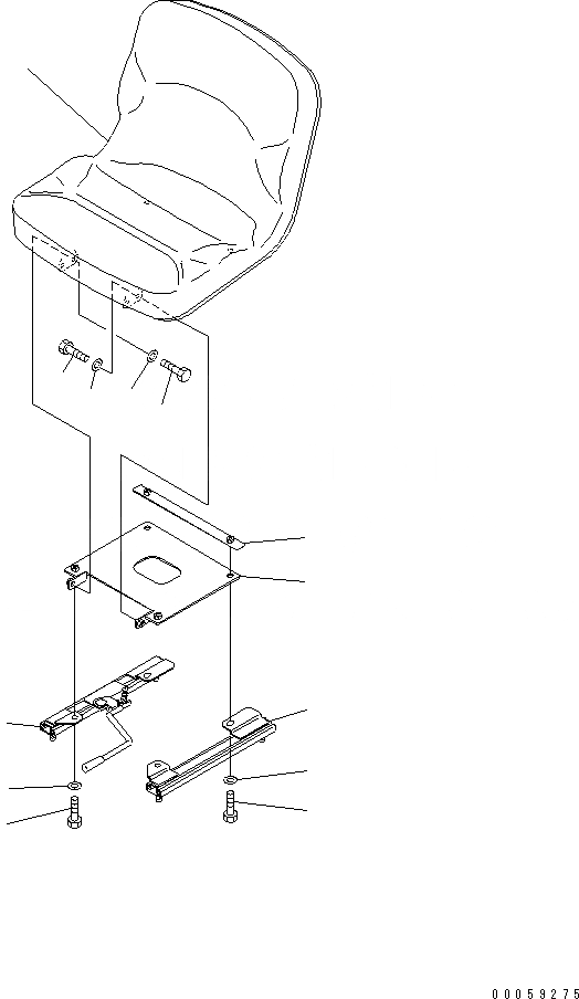 Схема запчастей Komatsu PC09-1 - СИДЕНЬЕ ОПЕРАТОРА (SLIDE ТИП) (ВНУТР. ЧАСТИ) ОСНОВН. КОМПОНЕНТЫ И РЕМКОМПЛЕКТЫ