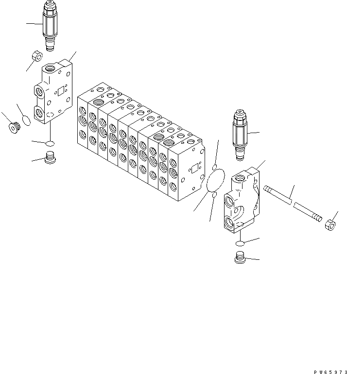 Схема запчастей Komatsu PC09-1 - УПРАВЛЯЮЩ. КЛАПАН (-СЕКЦ.) (/) (ВНУТР. ЧАСТИ) (ISO SHIFT PATTERN) ОСНОВН. КОМПОНЕНТЫ И РЕМКОМПЛЕКТЫ