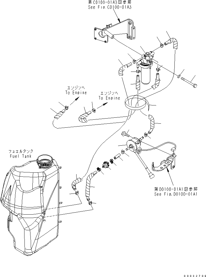 Схема запчастей Komatsu PC09-1 - ТОПЛИВН. БАК. (ТОПЛИВОПРОВОД.)(№-) ТОПЛИВН. БАК. AND КОМПОНЕНТЫ