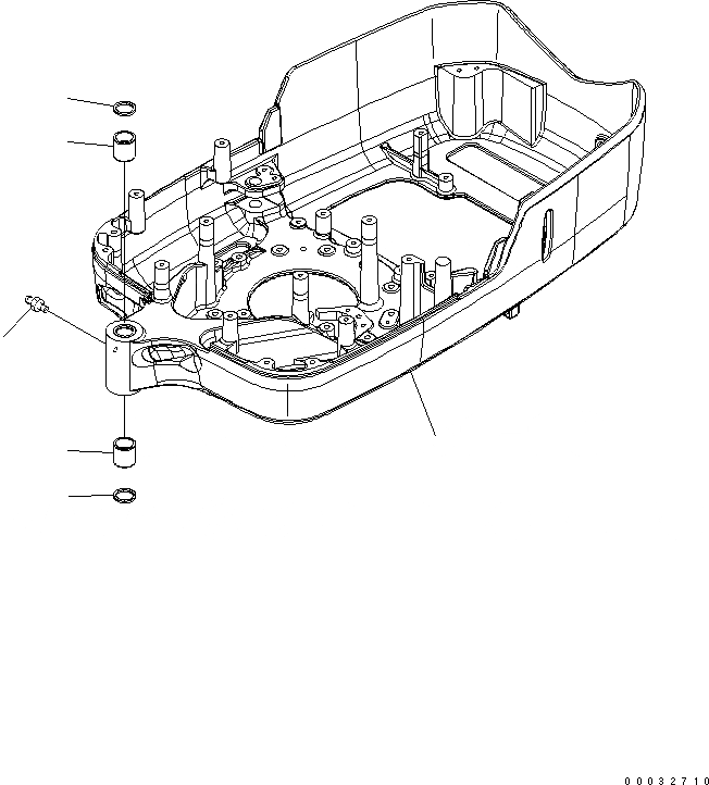 Схема запчастей Komatsu PC09-1 - ОСНОВНАЯ РАМА(№-) ОСНОВНАЯ РАМА И ЕЕ ЧАСТИ