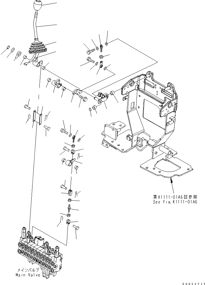 Схема запчастей Komatsu PC09-1 - ОСНОВН. РЫЧАГ УПРАВЛ-Я (СТРЕЛА И КОВШ) (BACK HOE SHIFT PATTERN)(№-) КАБИНА ОПЕРАТОРА И СИСТЕМА УПРАВЛЕНИЯ