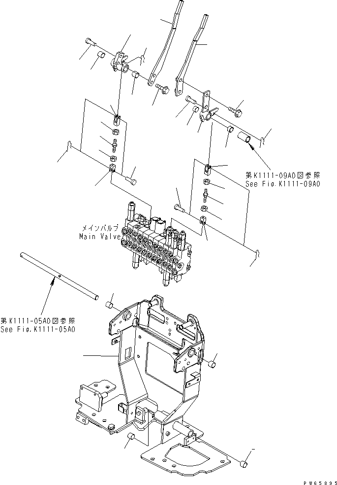 Схема запчастей Komatsu PC09-1 - ОСНОВН. РЫЧАГ УПРАВЛ-Я (КОРПУС И ХОД) КАБИНА ОПЕРАТОРА И СИСТЕМА УПРАВЛЕНИЯ