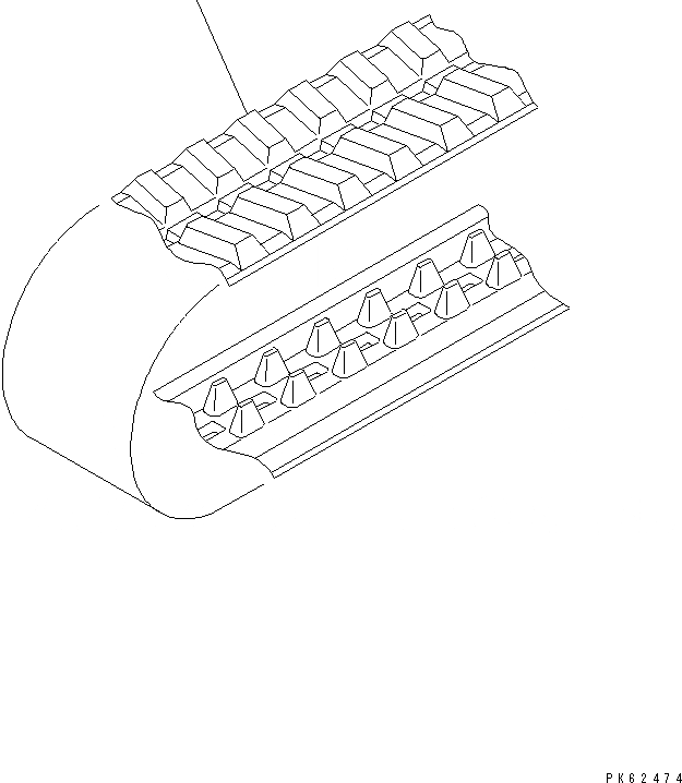 Схема запчастей Komatsu PC09-1 - ГУСЕНИЦЫ (РЕЗИН. SHOE) ХОДОВАЯ