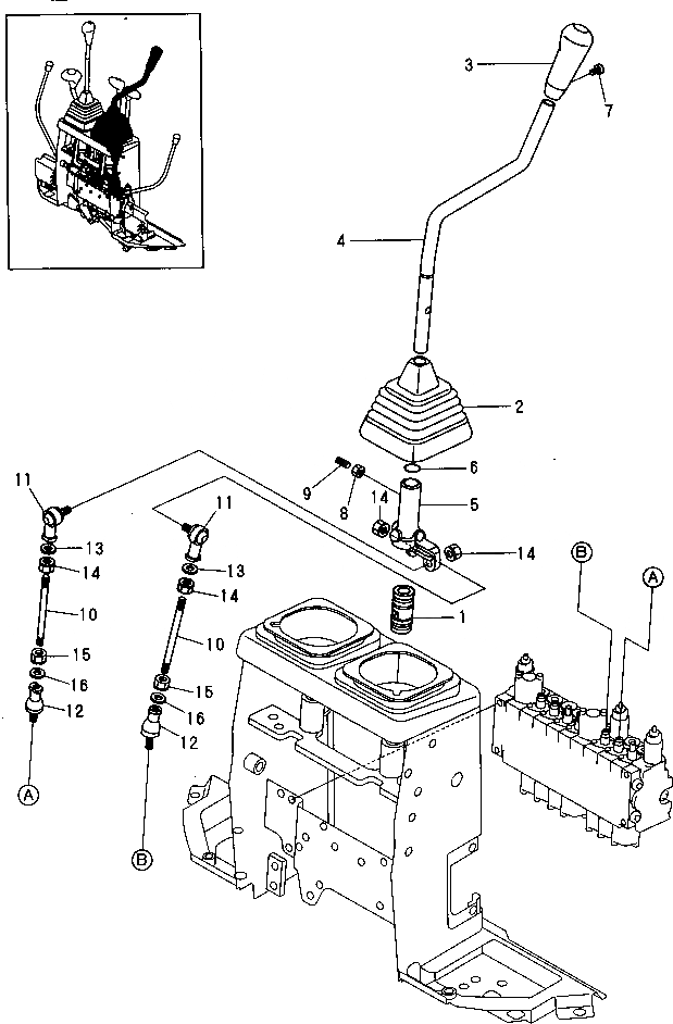 Схема запчастей Komatsu PC09FR-1 - УПРАВЛ-Е ОБОРУД-Е (РУКОЯТЬ И TURNING) СИСТЕМА УПРАВЛЕНИЯ