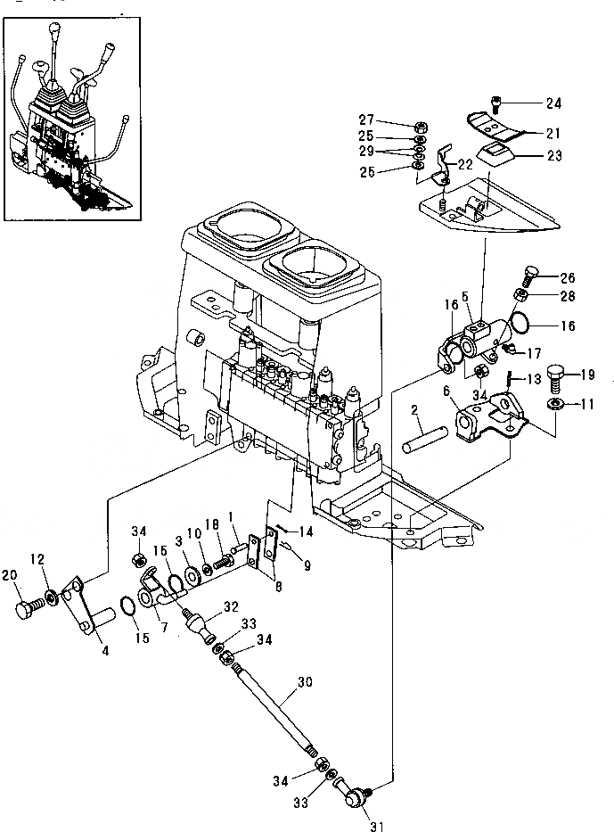 Схема запчастей Komatsu PC09FR-1 - УПРАВЛ-Е ОБОРУД-Е (МЕХ-М ОТБОРА МОЩН-ТИ И НИЗ.-ВЫС. ПЕДАЛЬ) СИСТЕМА УПРАВЛЕНИЯ