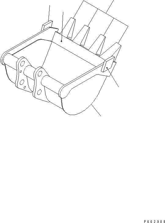 Схема запчастей Komatsu PC09FR-1 - КОВШ¤ (.7M) ШИР. MM (STD) РАБОЧЕЕ ОБОРУДОВАНИЕ