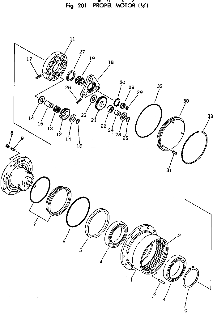 Схема запчастей Komatsu PC10-3 - PКАНАТL МОТОР (/) ХОД И КОНЕЧНАЯ ПЕРЕДАЧА
