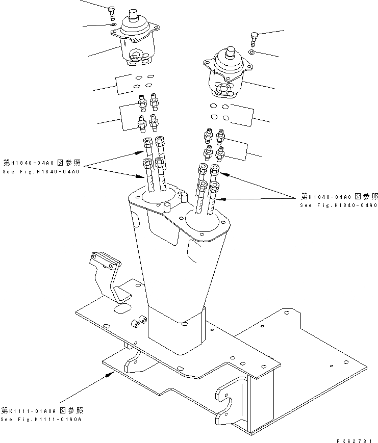 Схема запчастей Komatsu PC10-7 - P.P.C. ЛИНИЯ (/)(№7777-) ГИДРАВЛИКА