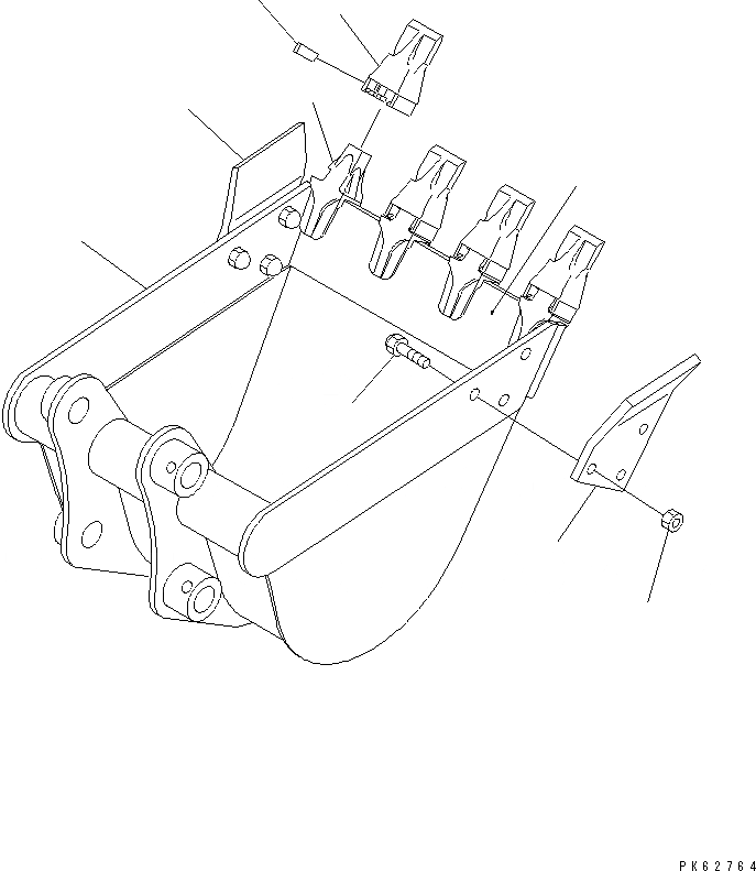 Схема запчастей Komatsu PC10-7 - КОВШ (ШИР. MM И MM)(№7777-) ЧАСТИ BOOK