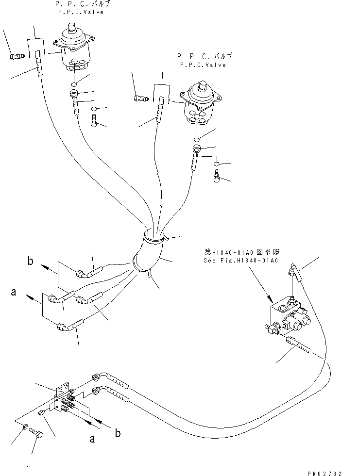 Схема запчастей Komatsu PC10-7 - P.P.C. ЛИНИЯ (/)(№7777-) ГИДРАВЛИКА