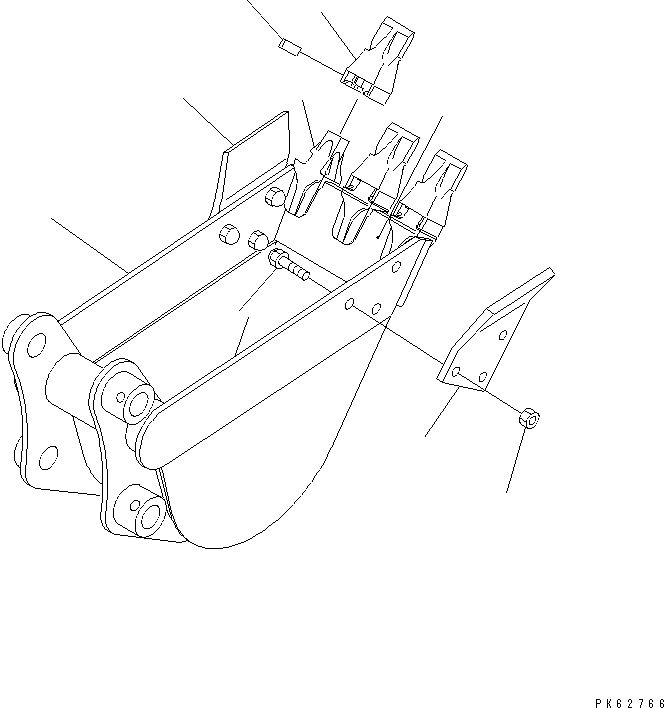 Схема запчастей Komatsu PC10-7 - КОВШ (ШИР. MM И MM)(№7777-) ЧАСТИ BOOK