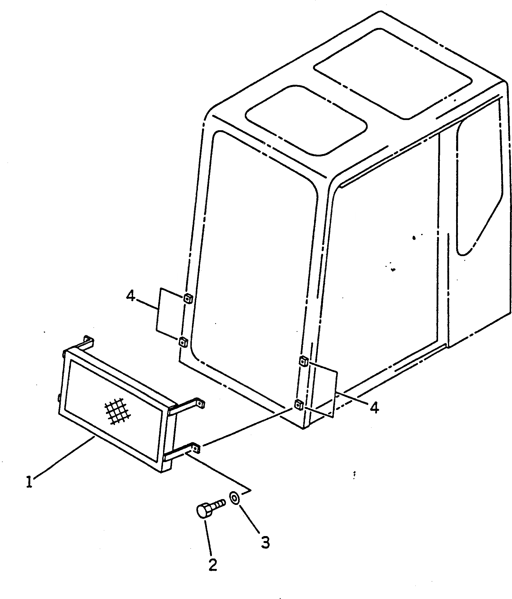 Схема запчастей Komatsu PC100-5S - КАБИНА ФРОНТАЛЬНАЯ ЗАЩИТА (ДЛЯ ЯПОН.) ЧАСТИ КОРПУСА