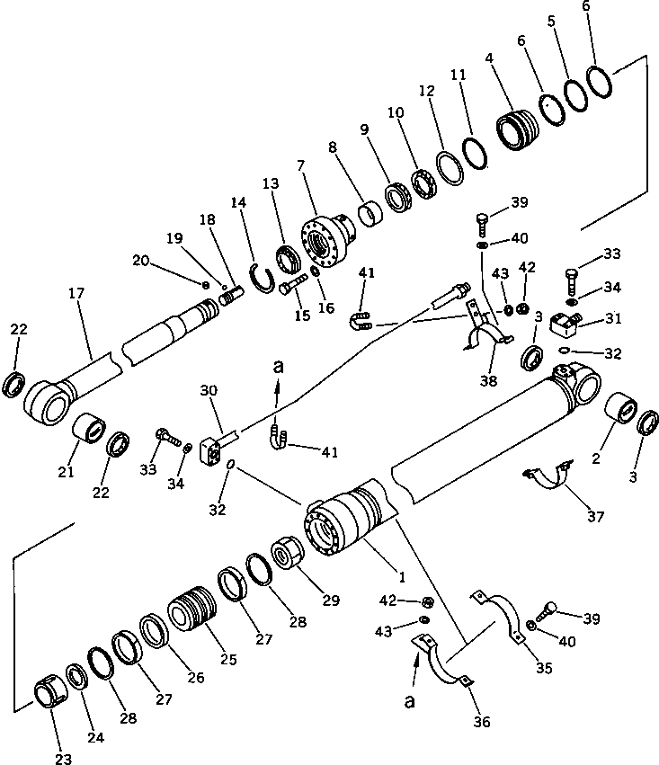 Схема запчастей Komatsu PC100-5S - ЦИЛИНДР РУКОЯТИ РАБОЧЕЕ ОБОРУДОВАНИЕ