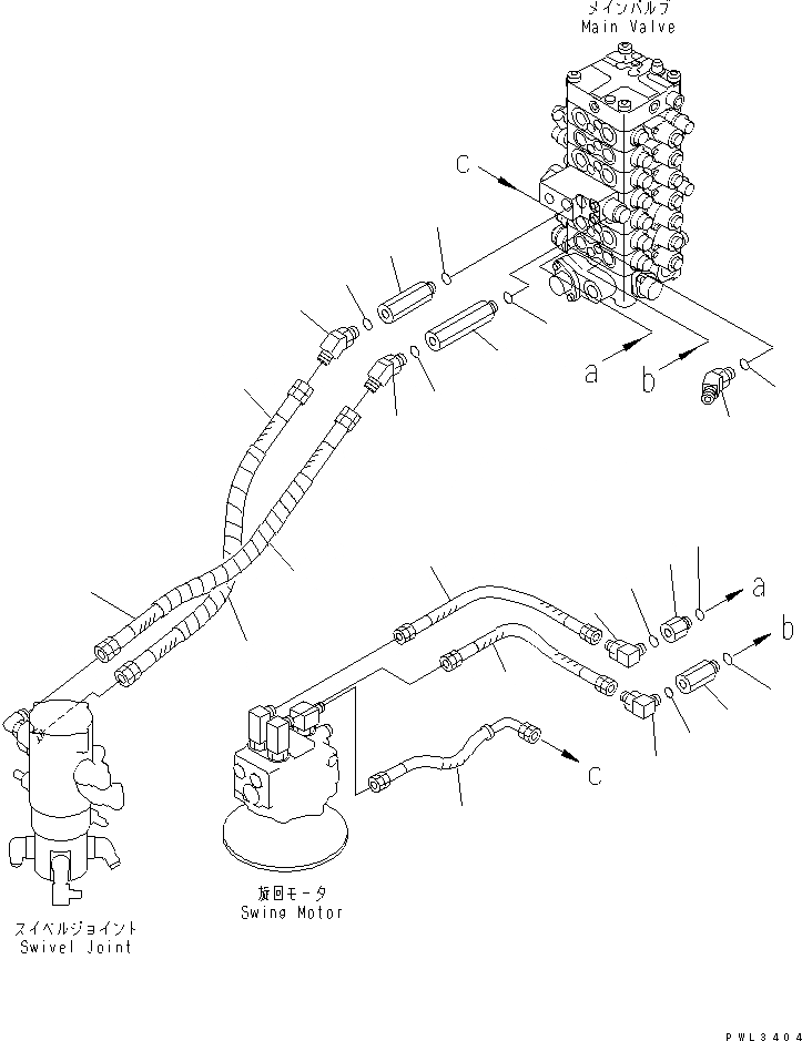 Схема запчастей Komatsu PC100-6Z - КЛАПАН ТРУБЫ (ПОВОРОТН. И ХОД)(№-) ГИДРАВЛИКА