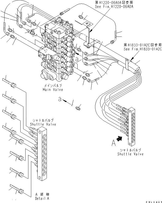 Схема запчастей Komatsu PC100-6Z - КЛАПАН ТРУБЫ (ГЛАВН.)(№9-8) ГИДРАВЛИКА