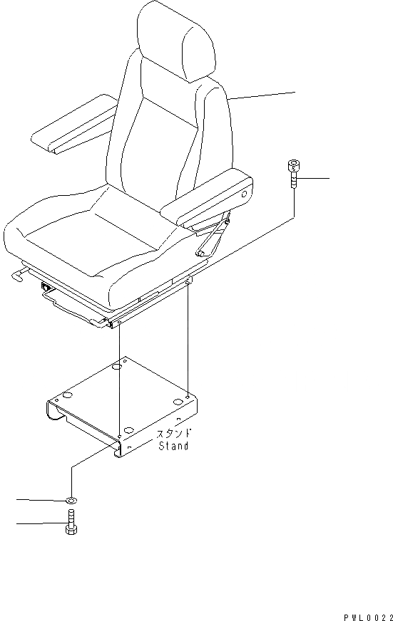 Схема запчастей Komatsu PC100-6Z - КРЕСЛО ОПЕРАТОРА (НАКЛОНЯЕМОЕ) (ТКАНЬ ТИП)(№9-8) КАБИНА ОПЕРАТОРА И СИСТЕМА УПРАВЛЕНИЯ