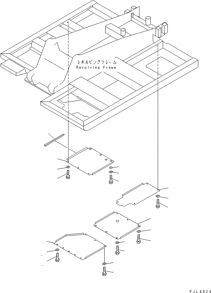 Схема запчастей Komatsu PC100-6Z - НИЖН. КРЫШКА(№-) ЧАСТИ КОРПУСА