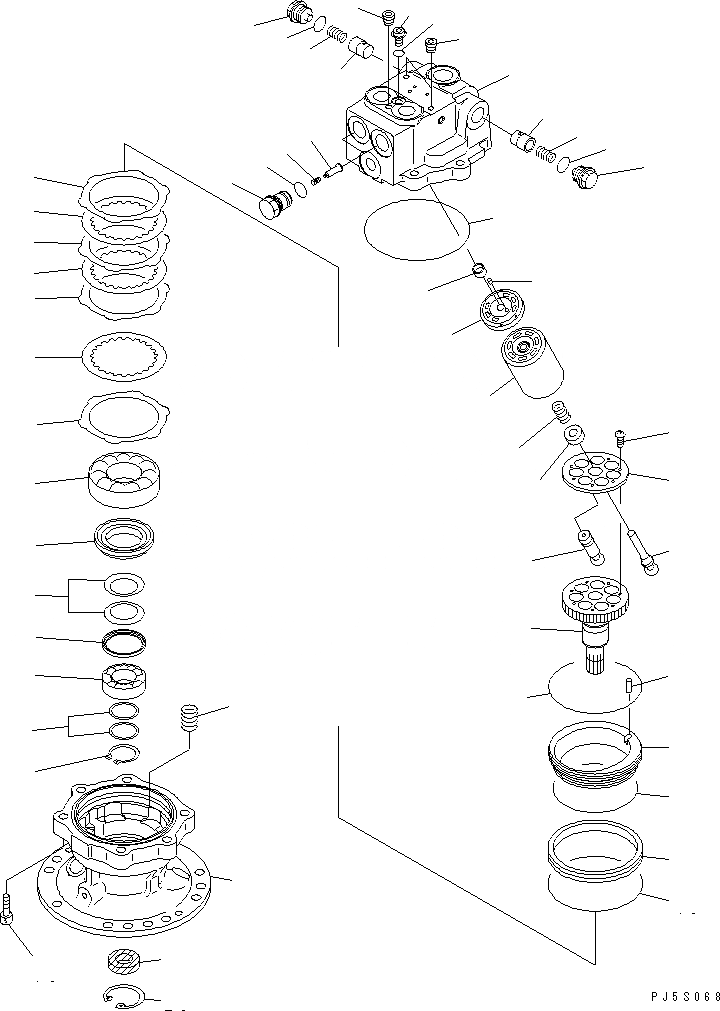 Схема запчастей Komatsu PC100-6Z - МОТОР ПОВОРОТА (/)(№8-8) ОСНОВН. КОМПОНЕНТЫ И РЕМКОМПЛЕКТЫ
