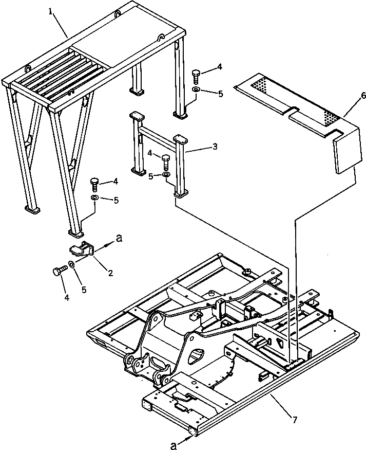 Схема запчастей Komatsu PC100-3 - FALLING OBJECTIVE ЗАЩИТАIVE STRUCTURE ОПЦИОННЫЕ КОМПОНЕНТЫ