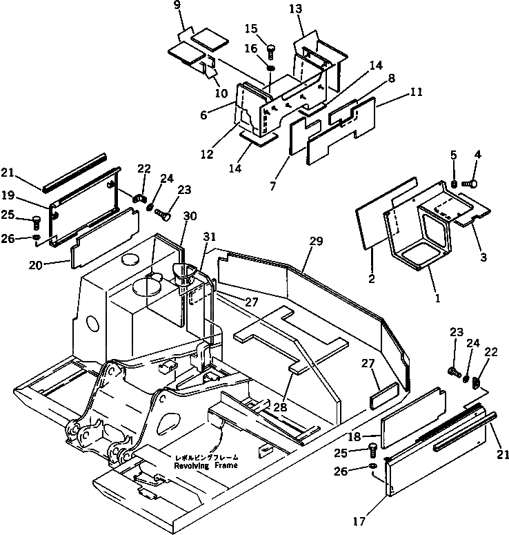 Схема запчастей Komatsu PC100-3 - MACHINERY ОБСТАНОВКА (/) СПЕЦ. APPLICATION ЧАСТИ¤ МАРКИРОВКА¤ ИНСТРУМЕНТ И РЕМКОМПЛЕКТЫ