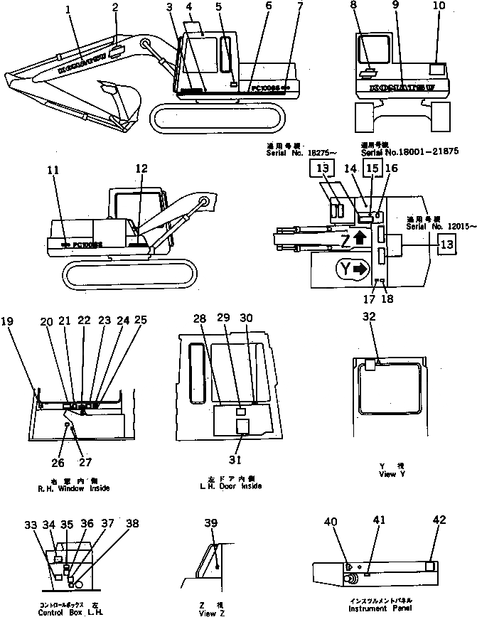 Схема запчастей Komatsu PC100-3 - МАРКИРОВКА (ДЛЯ WRIST УПРАВЛ-Е) СПЕЦ. APPLICATION ЧАСТИ¤ МАРКИРОВКА¤ ИНСТРУМЕНТ И РЕМКОМПЛЕКТЫ