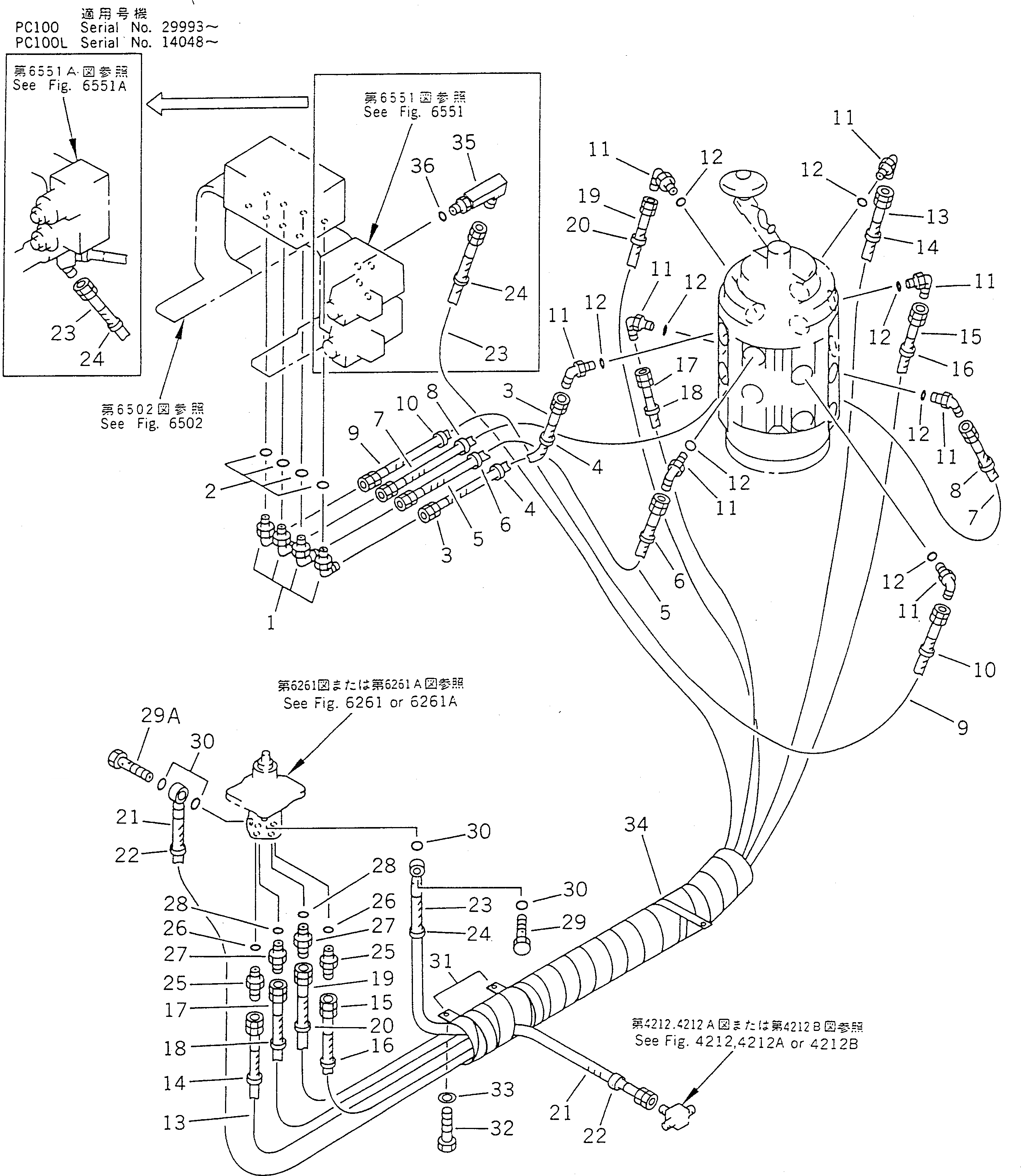 Схема запчастей Komatsu PC100-5 - ГИДРОЛИНИЯ (РАБОЧЕЕ ОБОРУДОВАНИЕ УПРАВЛ-Е¤ ПРАВ.) (ДЛЯ УДЛИНН. РЫЧАГ УПРАВЛ-Е)(MULTI PATTERN) (ДЛЯ ЯПОН.) СИСТЕМА УПРАВЛЕНИЯ И ОСНОВНАЯ РАМА