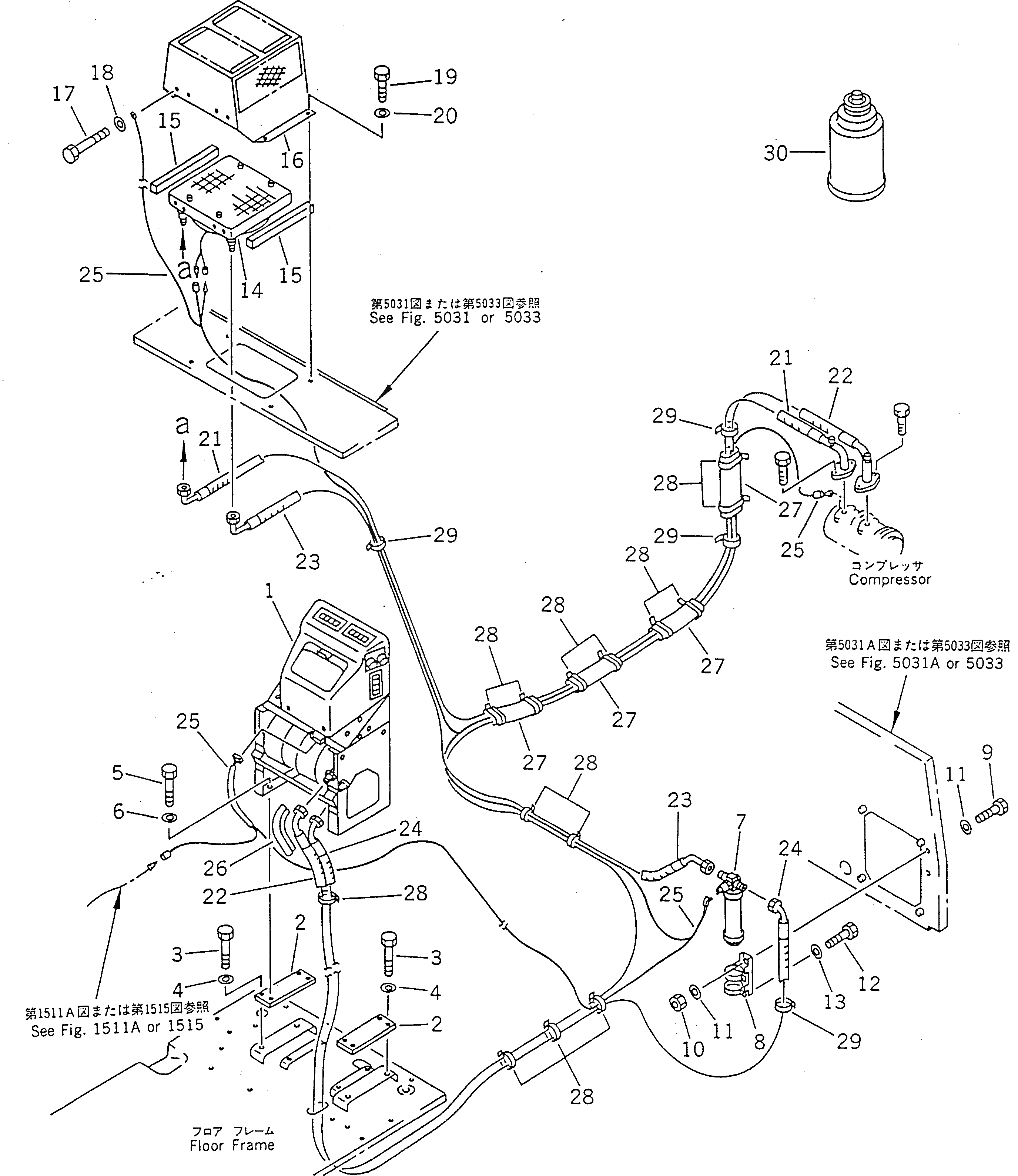 Схема запчастей Komatsu PC100-5 - CAR ОХЛАДИТЕЛЬ И ТРУБЫ(№-) ЧАСТИ КОРПУСА