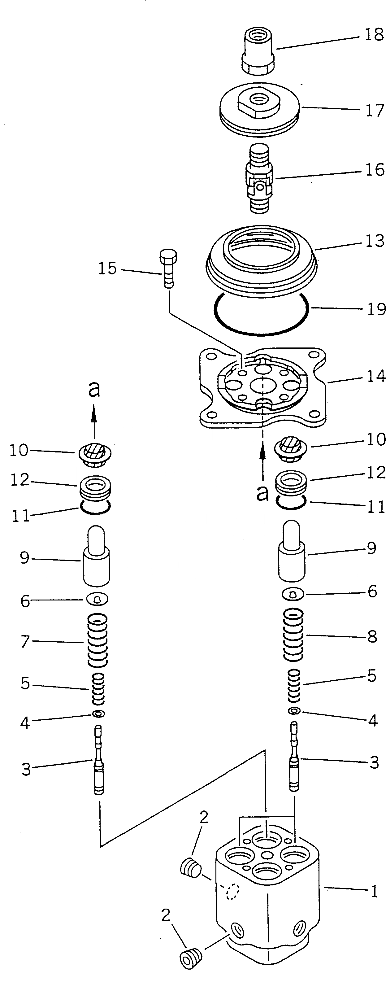 Схема запчастей Komatsu PC100-5 - P.P.C. КЛАПАН (ДЛЯ УДЛИНН. РЫЧАГ УПРАВЛ-Е)(№-99) УПРАВЛ-Е РАБОЧИМ ОБОРУДОВАНИЕМ