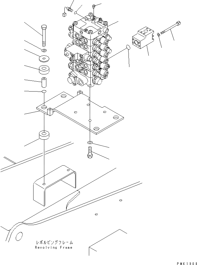 Схема запчастей Komatsu PC100-6 - ОСНОВН. КЛАПАН (КЛАПАН¤ КОРПУС¤ КРЕПЛЕНИЕ И ДАТЧИК)(№-8) ГИДРАВЛИКА